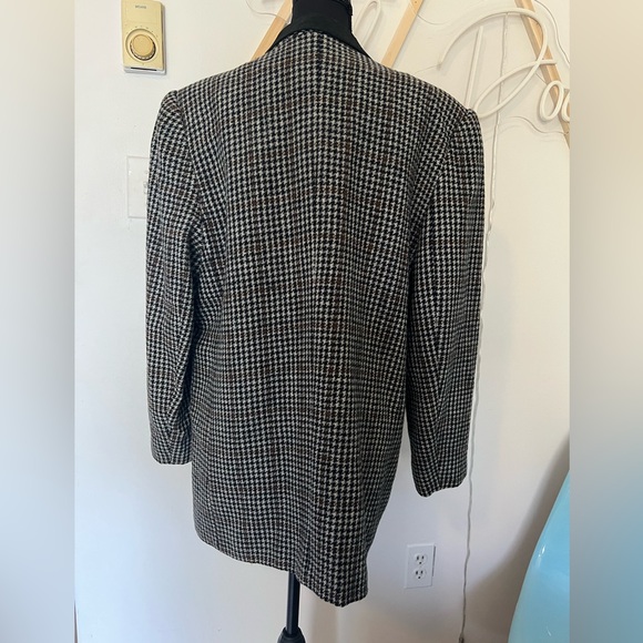 Vintage Chemistry Black and White Houndstooth Wool Blazer - Picture 4 of 12